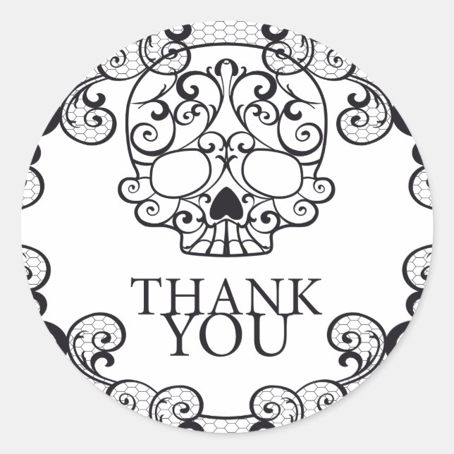 Adesivo Redondo Rico dos Stickers Calavera Obrigado Seal (Frente)