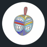 Adesivo Redondo Rico Dreidel<br><div class="desc">rico dreidel para celebrar Channukkah.</div>