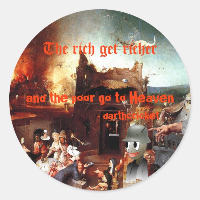 Adesivo Redondo Rico e Pobre (Frente)
