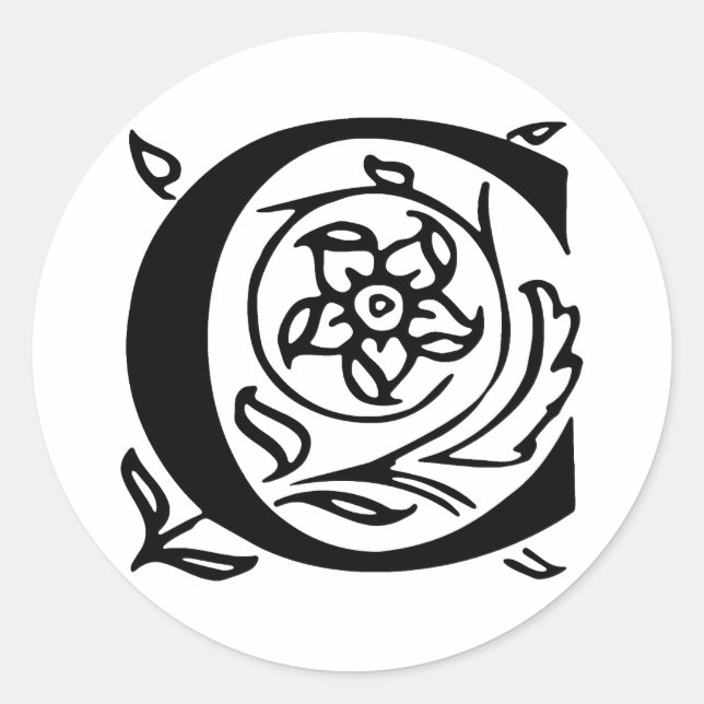 Adesivo Redondo Rico - Letra C (Frente)