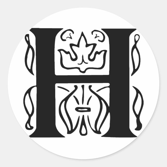 Adesivo Redondo Rico - Letra H (Frente)