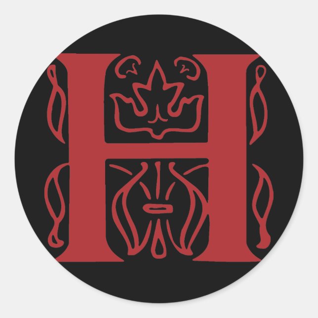 Adesivo Redondo Rico - Letra H (Frente)