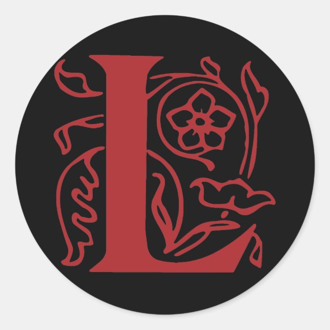 Adesivo Redondo Rico - Letra L (Frente)