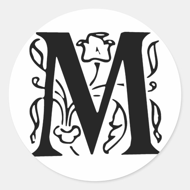 Adesivo Redondo Rico - Letra M (Frente)