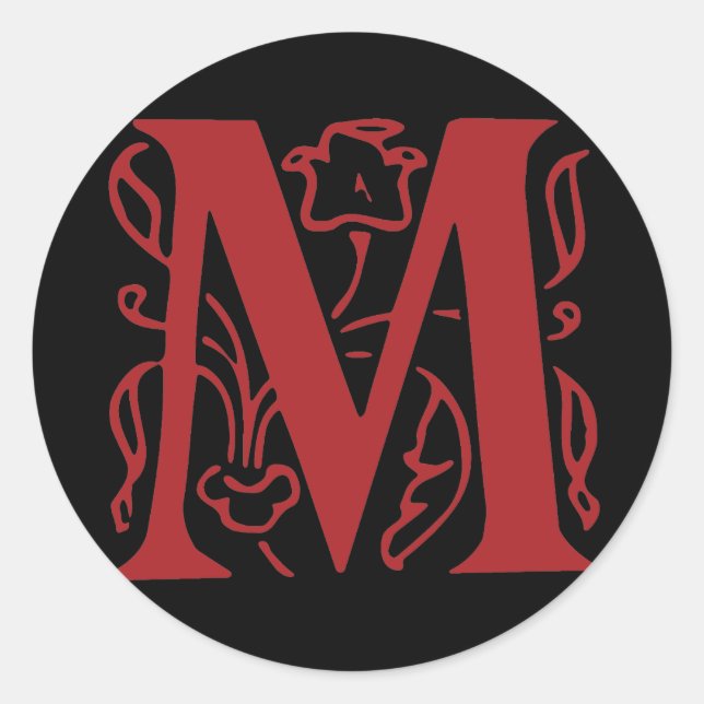 Adesivo Redondo Rico - Letra M (Frente)