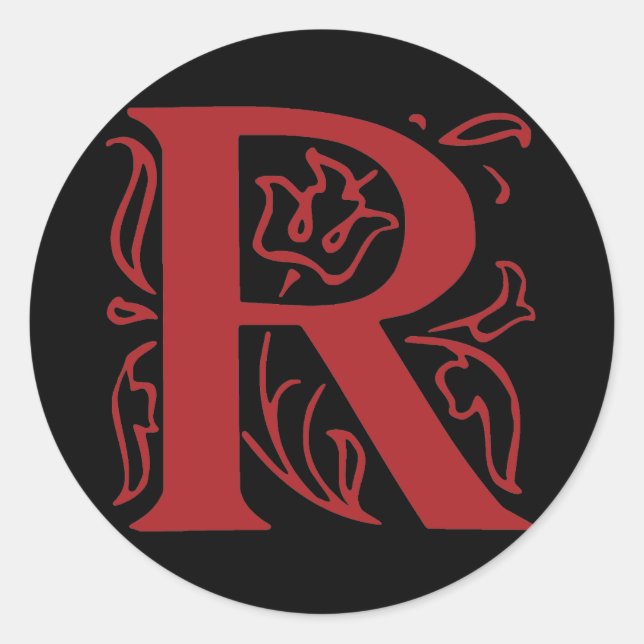 Adesivo Redondo Rico - Letra R (Frente)