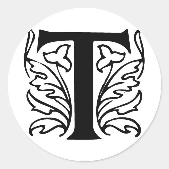 Adesivo Redondo Rico - Letra T (Frente)