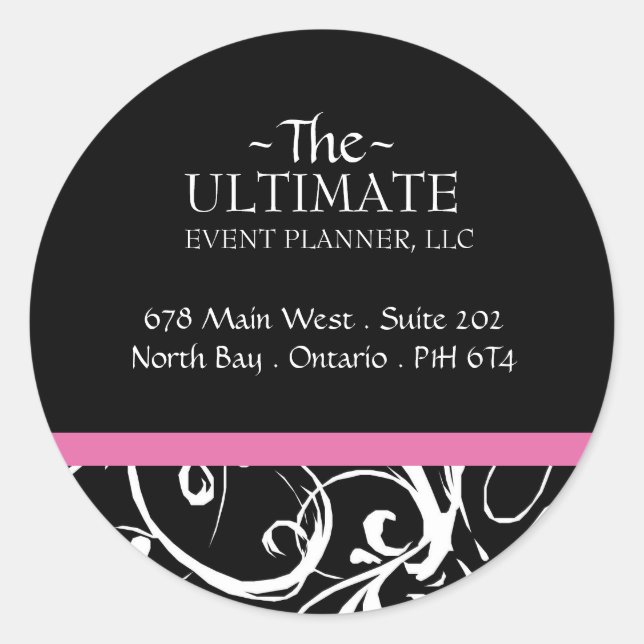 Adesivo Redondo Rico preto e branco - CO (Frente)