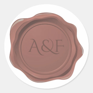 Adesivo Redondo Rico Terra Cotta Wax Seal Personalizado