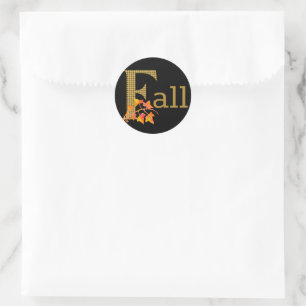 Adesivo Redondo Rico Xadrez Fall Word Art