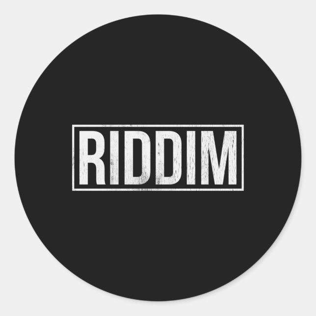 Adesivo Redondo Riddim Dubstep Edm Headbanger Bass Rave Festival (Frente)