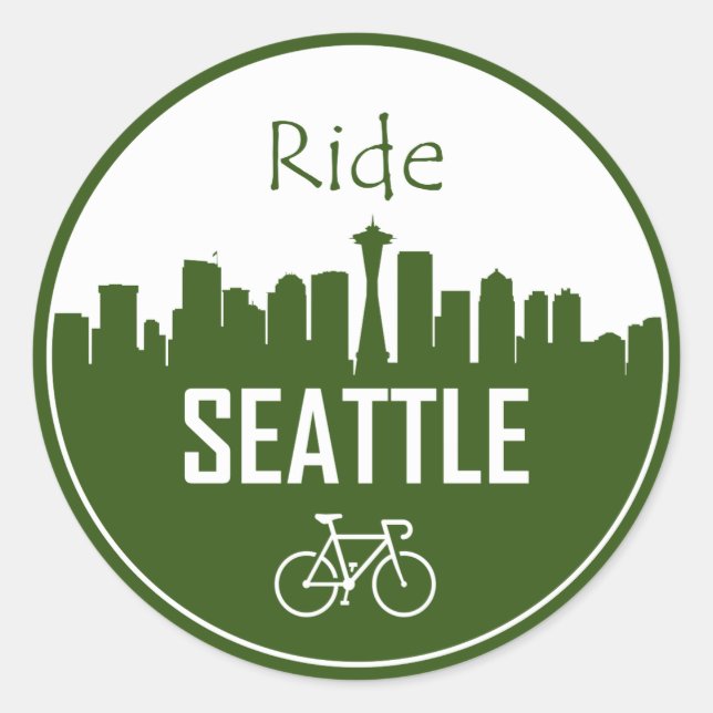 Adesivo Redondo Ride Seattle (Frente)