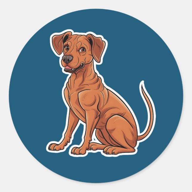 Adesivo Redondo Ridgeback Sticker (Frente)