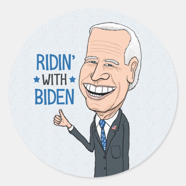 Adesivo Redondo Ridin' Com O Apoiador Biden Joe Biden (Frente)