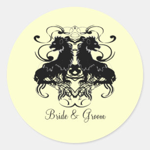 Adesivo Redondo Rielaboração de Leões Vintage com Sujeiras