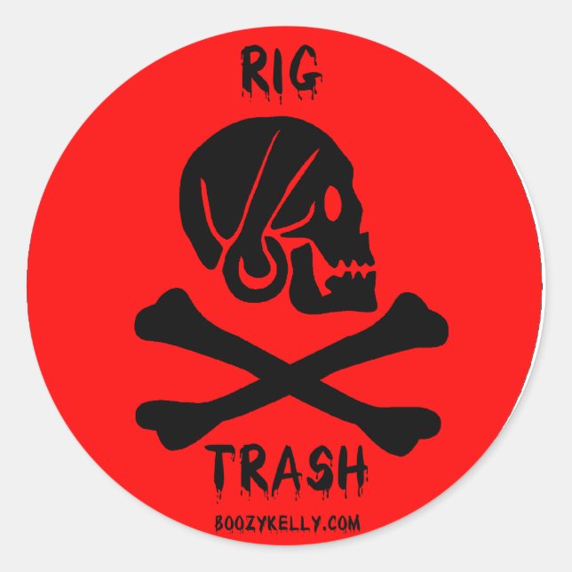 Adesivo Redondo Rig Trash Sticker (Frente)