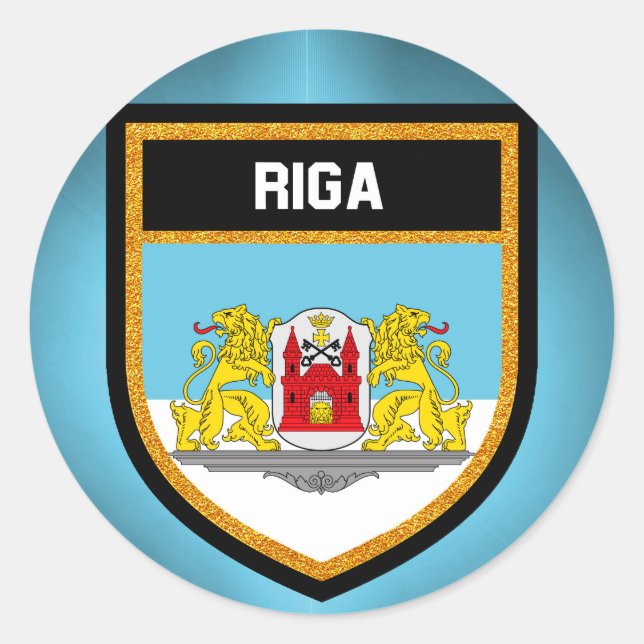 Adesivo Redondo Riga Flag (Frente)