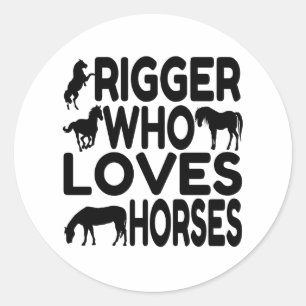 Adesivo Redondo Rigger que ama cavalos