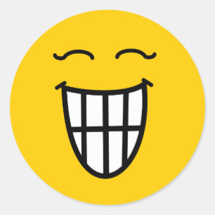 Adesivo Redondo Rindo com sorriso dentado