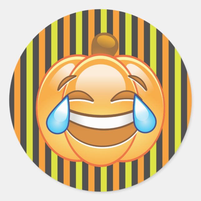 Adesivo Redondo Rindo de Pumpkin Emoji Sticker (Frente)