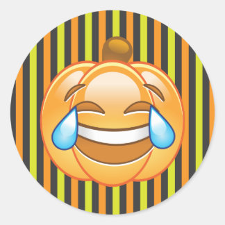 Adesivo Redondo Rindo de Pumpkin Emoji Sticker