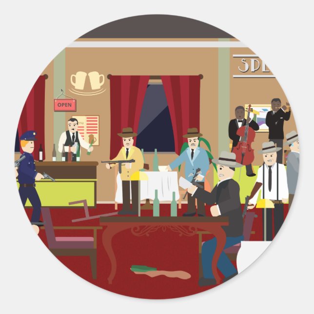 Adesivo Redondo Ring 20's Speakeasy USA (História Simples) (Frente)