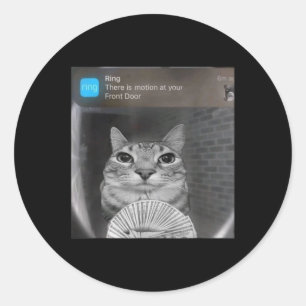 Adesivo Redondo Ring Cat Com Memória Animada Homens Engraçados