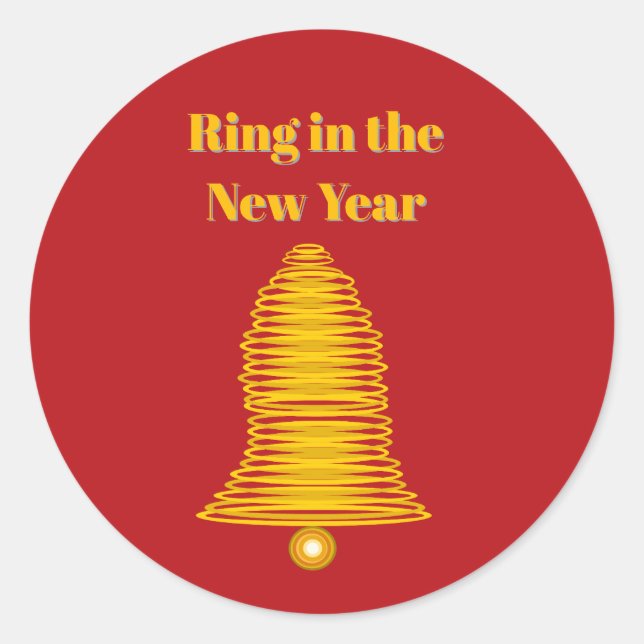 Adesivo Redondo Ring in the New Year Envelope Seals (Frente)