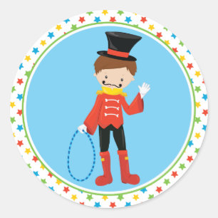 Adesivo Redondo Ringmaster do tema   do circo