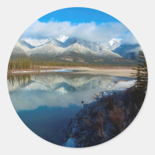 Adesivo Redondo Rio Athabasca, Parque Nacional Jasper, Alberta