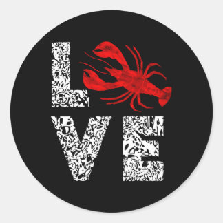 Adesivo Redondo Rio Cajun Crawfish Crayfish Marisco Caranguejos D