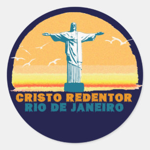 Adesivo Redondo Rio - Corcovado - Jesus Cristo o Redentor