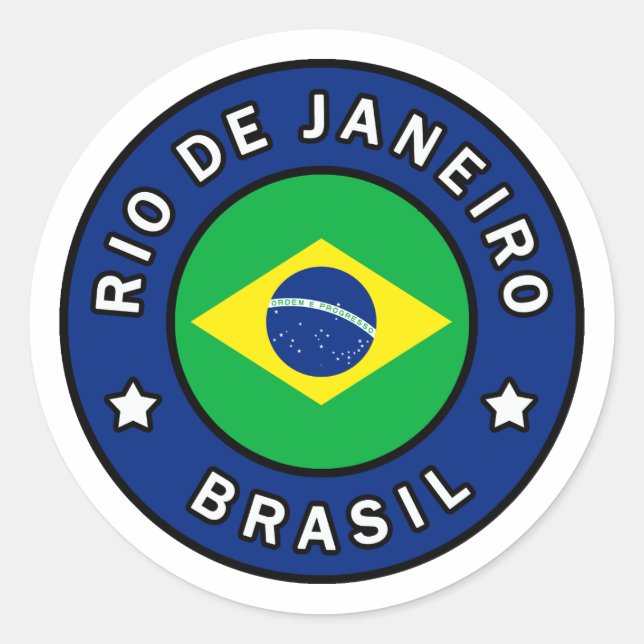 Adesivo Redondo Rio de Janeiro Brasil (Frente)