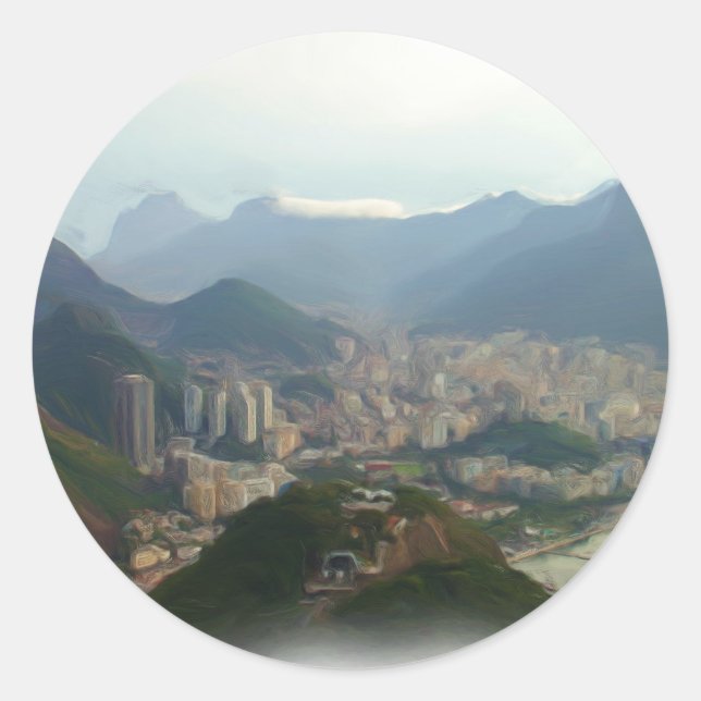 Adesivo Redondo Rio de Janeiro - Brasil (Frente)