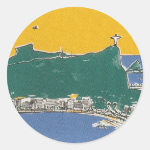 Adesivo Redondo Rio de Janeiro green and yellow