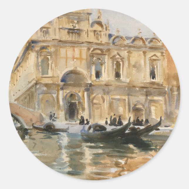 Adesivo Redondo Rio dei Mendicanti, Veneza de John Singer Sargent (Frente)