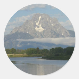 Adesivo Redondo Rio Jackson Hole no Parque Nacional Grand Teton