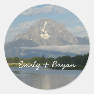 Adesivo Redondo Rio Jackson Hole no Parque Nacional Grand Teton