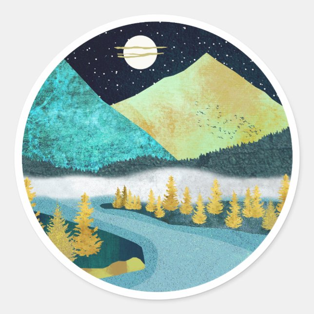 Adesivo Redondo Rio ouro (Frente)