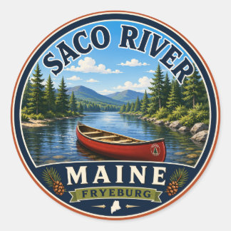 Adesivo Redondo Rio Saco Fryeburg Maine