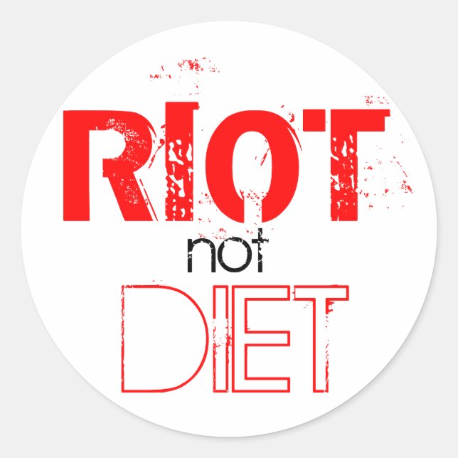 Adesivo Redondo RIOT not DIET (Frente)