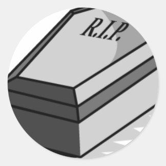 Adesivo Redondo RIP Coffin