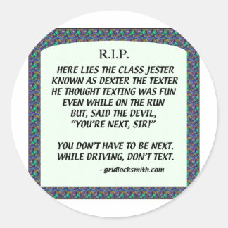 Adesivo Redondo RIP-DEXTERoTEXTER