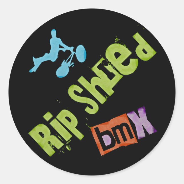 Adesivo Redondo Rip Shred BMX (Frente)