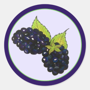 Adesivo Redondo Ripe Summer Blackberry Blackberry Berry Berries