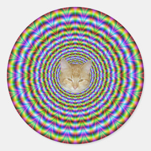 Adesivo Redondo Ripplas de Neon Psicodélicas Redondas