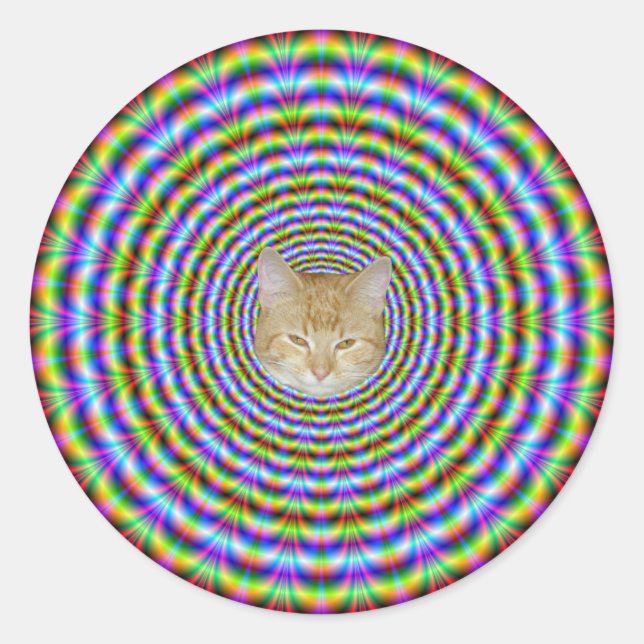 Adesivo Redondo Ripplas de Neon Psicodélicas Redondas (Frente)