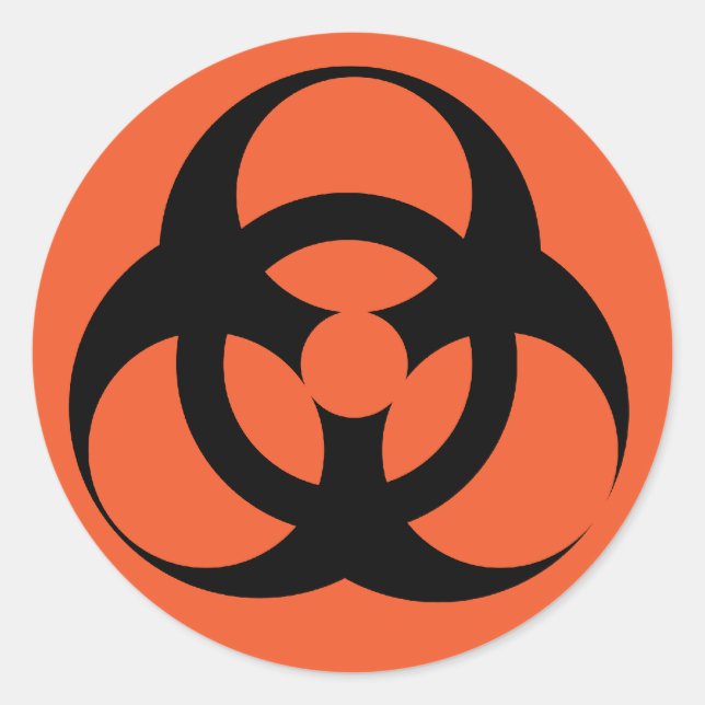 Adesivo Redondo Risco biológico - Risco biológico (Frente)