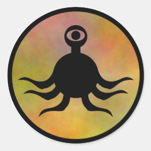 Adesivo Redondo Risco de monstro do Tentacle