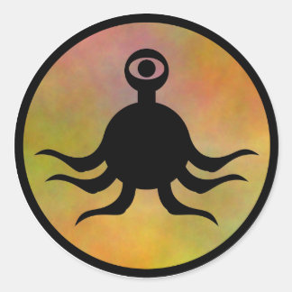 Adesivo Redondo Risco de monstro do Tentacle